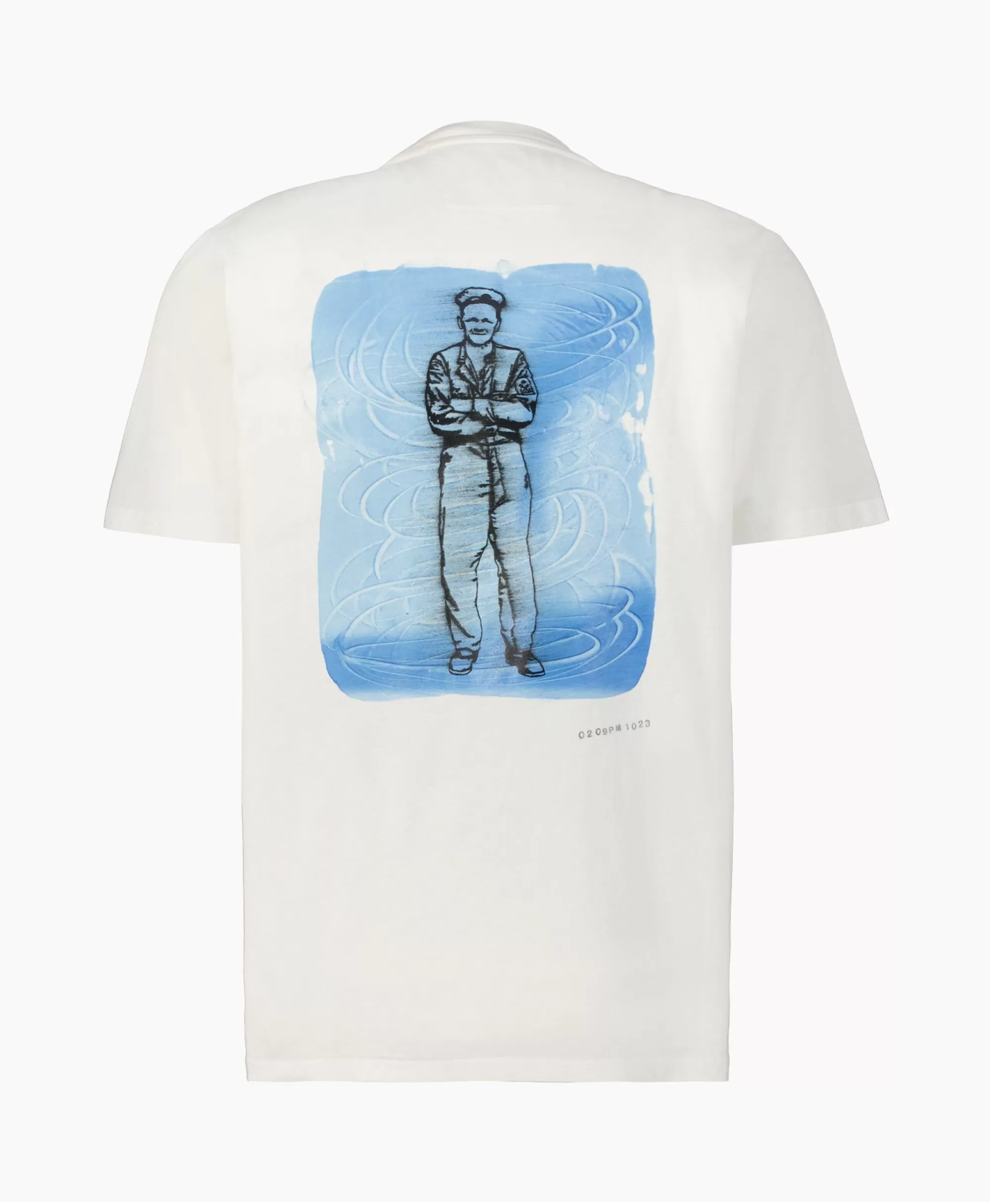 T-Shirts*Cp Company T-Shirt Korte Mouw Jersey Artisanal British Sailor Wit
