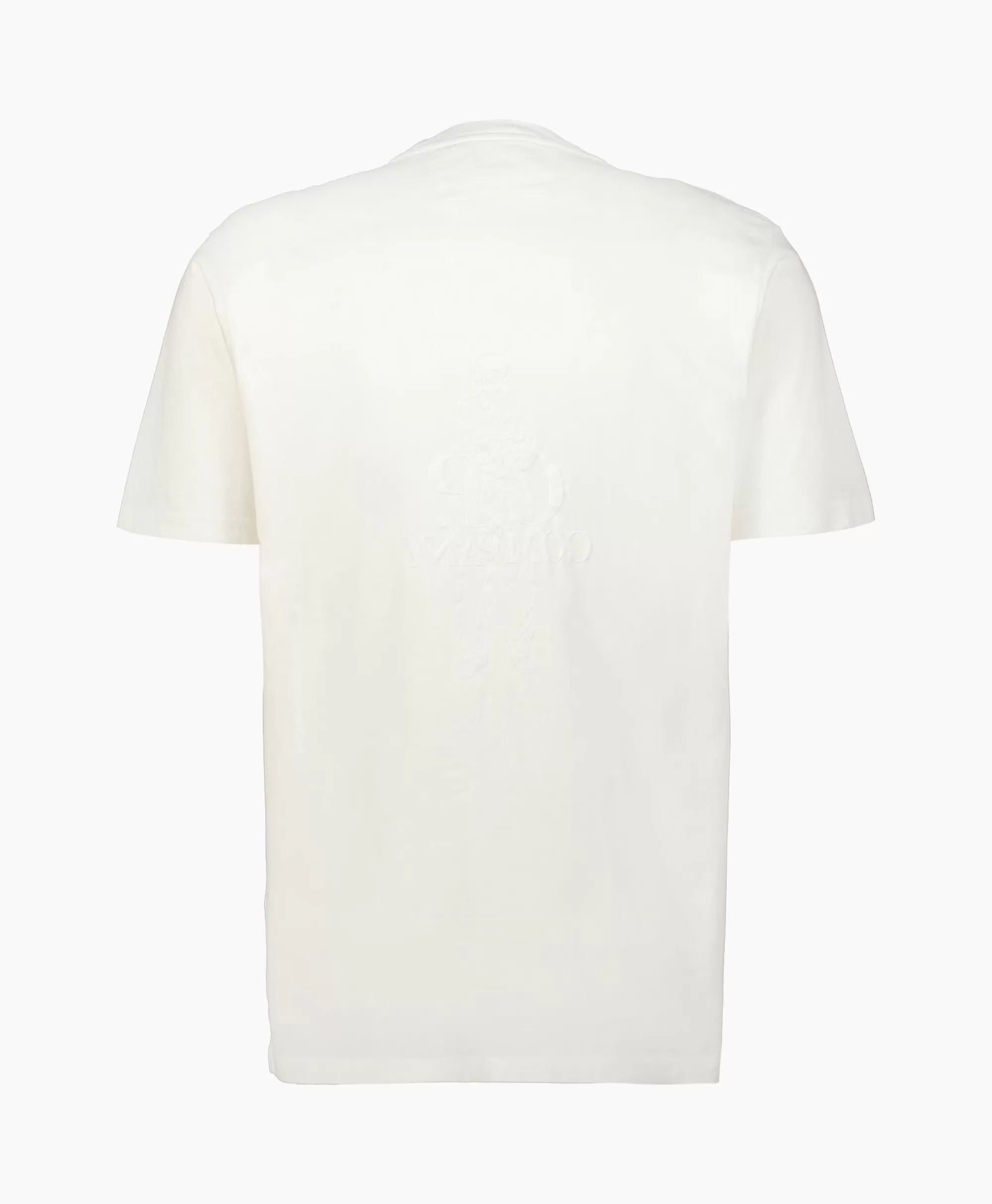 T-Shirts*Cp Company T-Shirt Korte Mouw Jersey Artisinal Card Wit