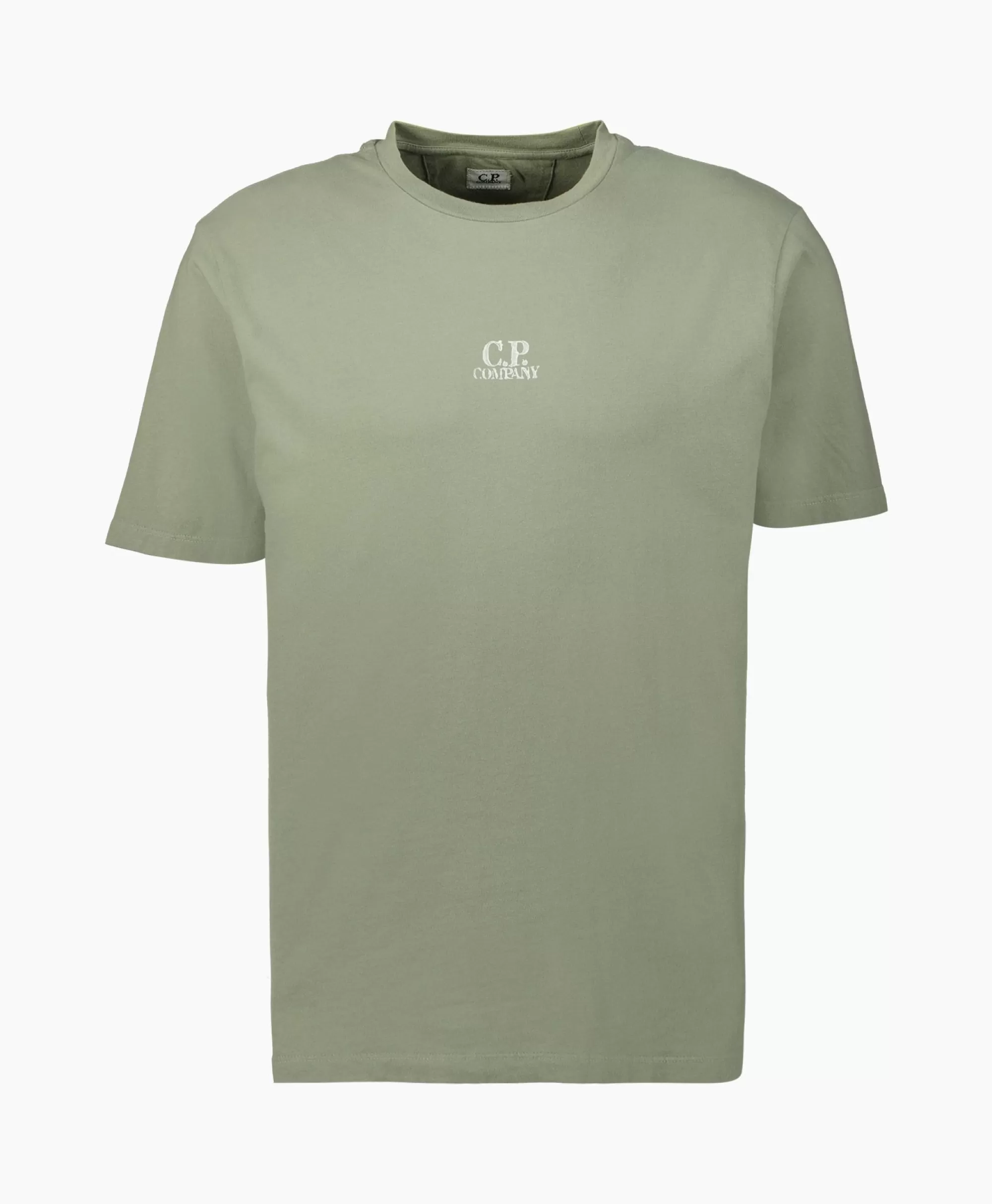 T-Shirts*Cp Company T-Shirt Korte Mouw Jersey Artisinal Three Cards Groen