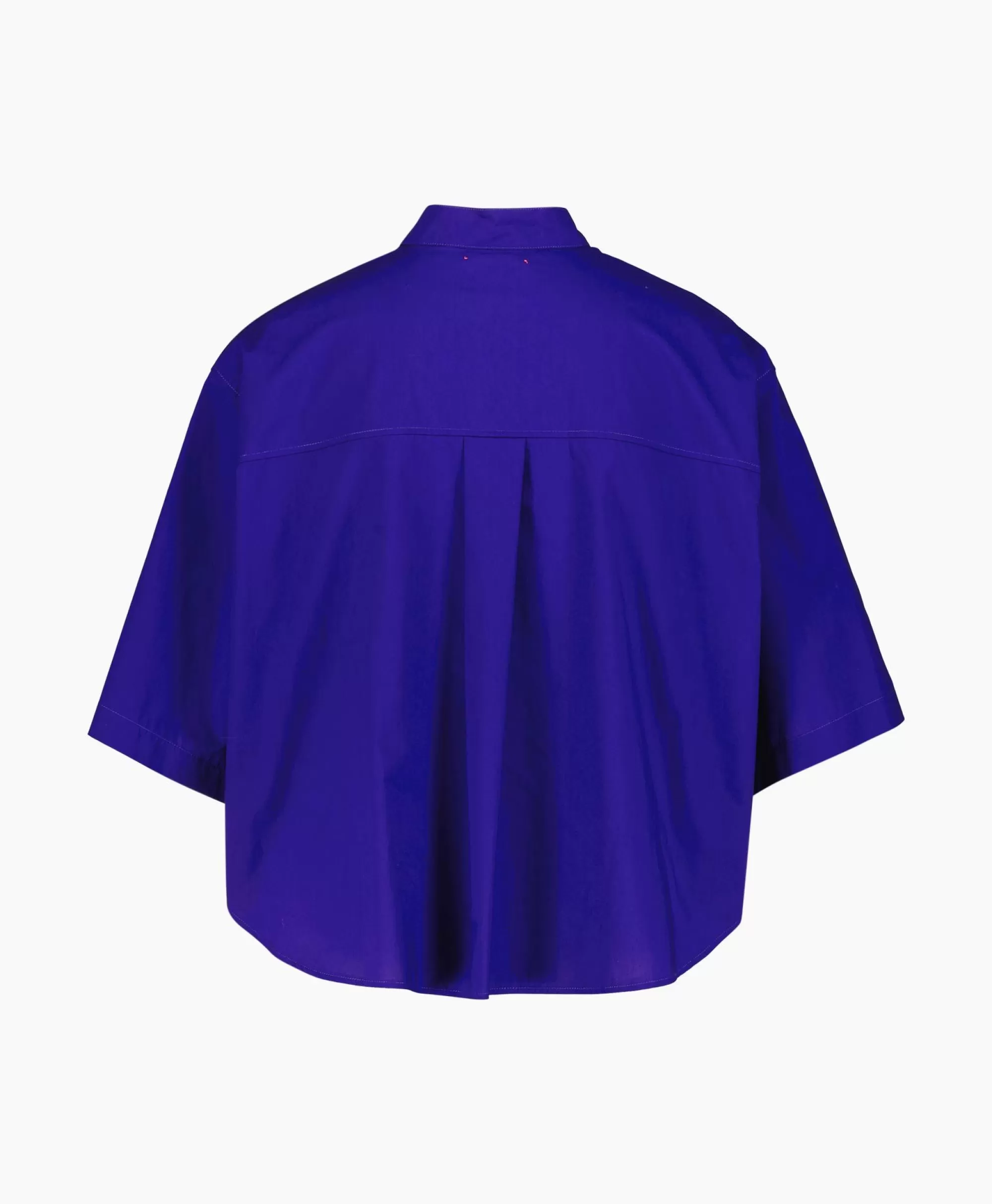 Blouses*Forte_forte Blouse Bci Cotton Popeline Half Sleeves Paars