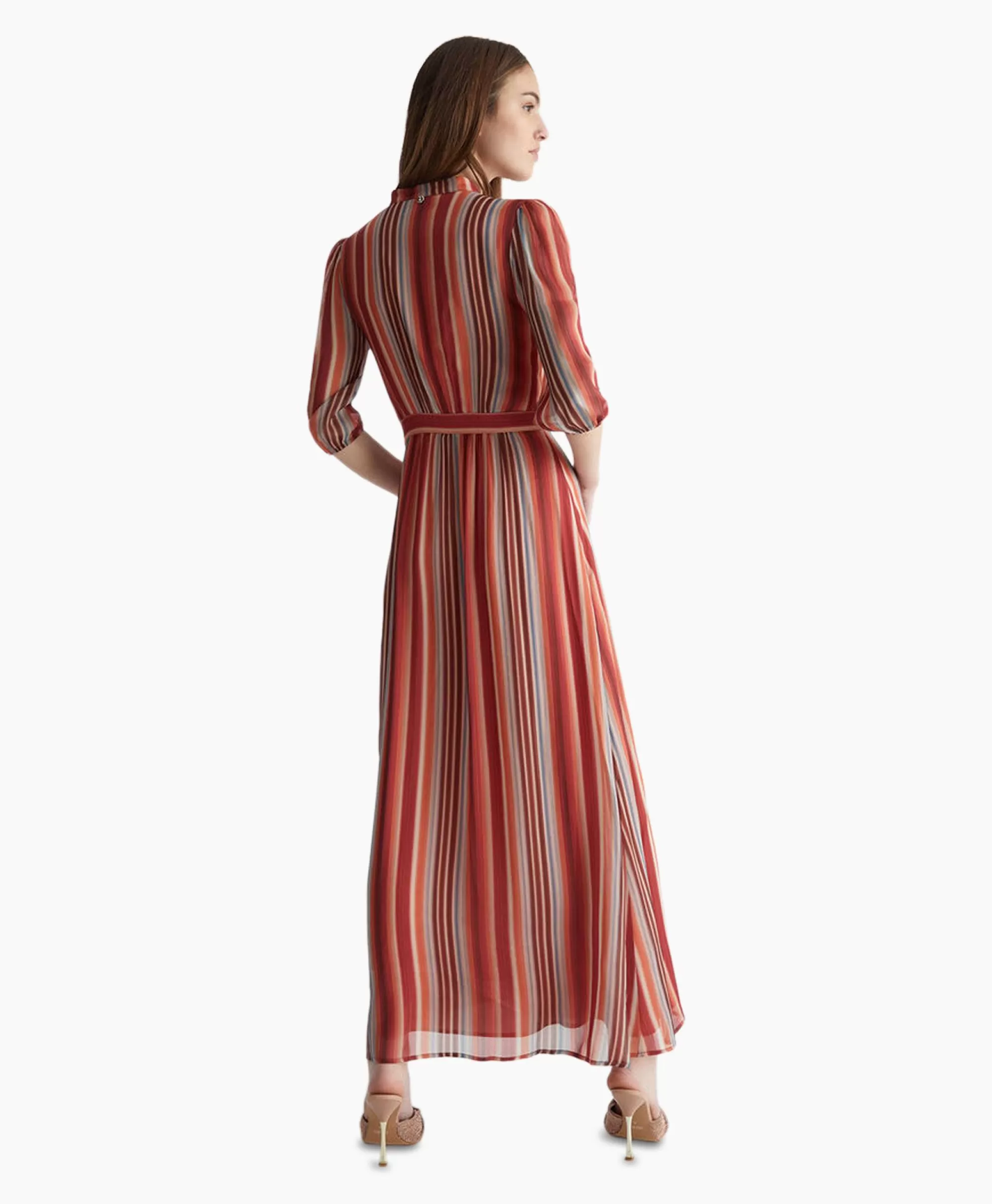 Jurken*Liu Jo Maxi Jurk Abito C/Accessorio Nappina Rose