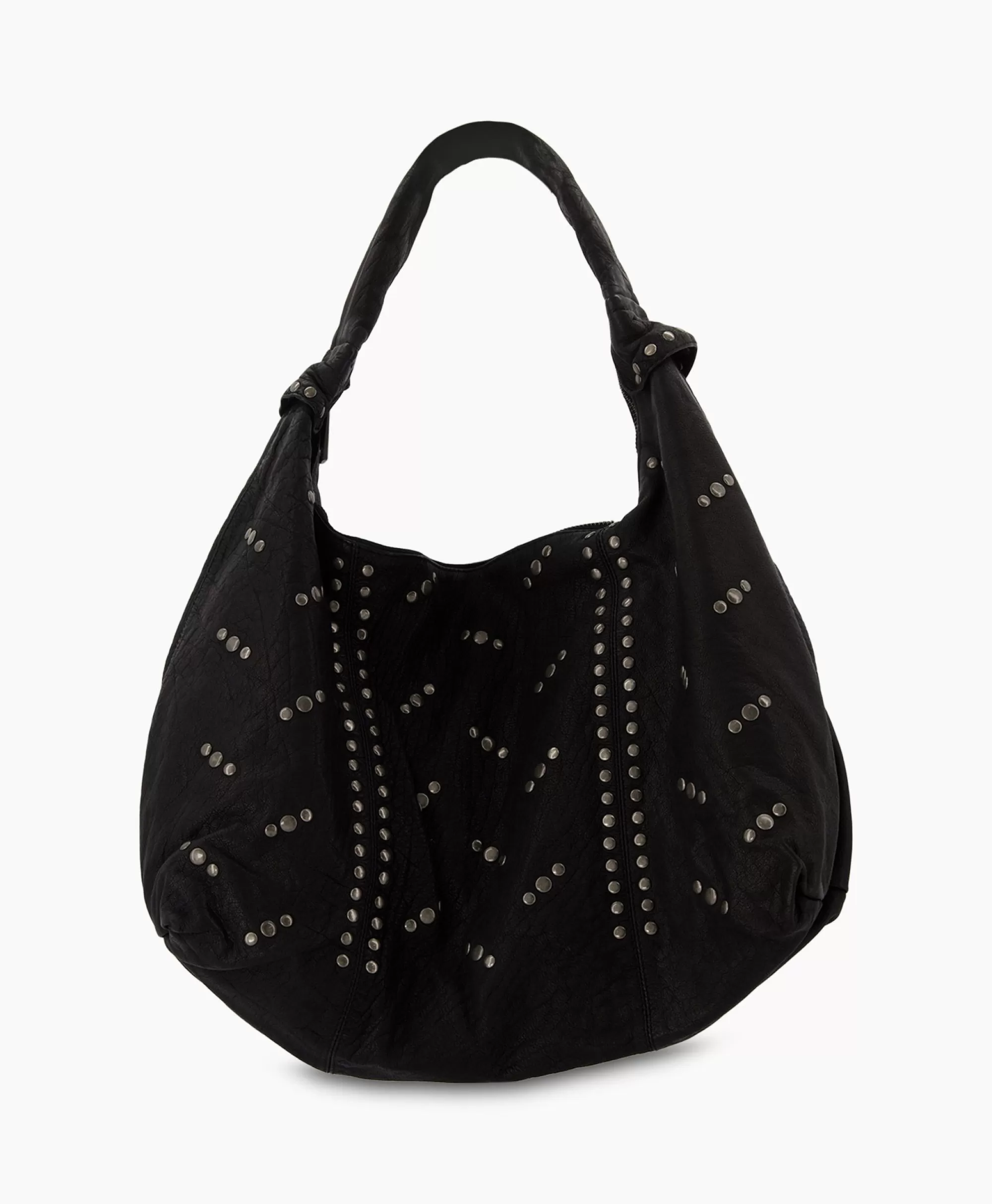 Tassen*Nunoo Bags Crossbody Tas Maxi Dandy Rivet Washed Black Zwart