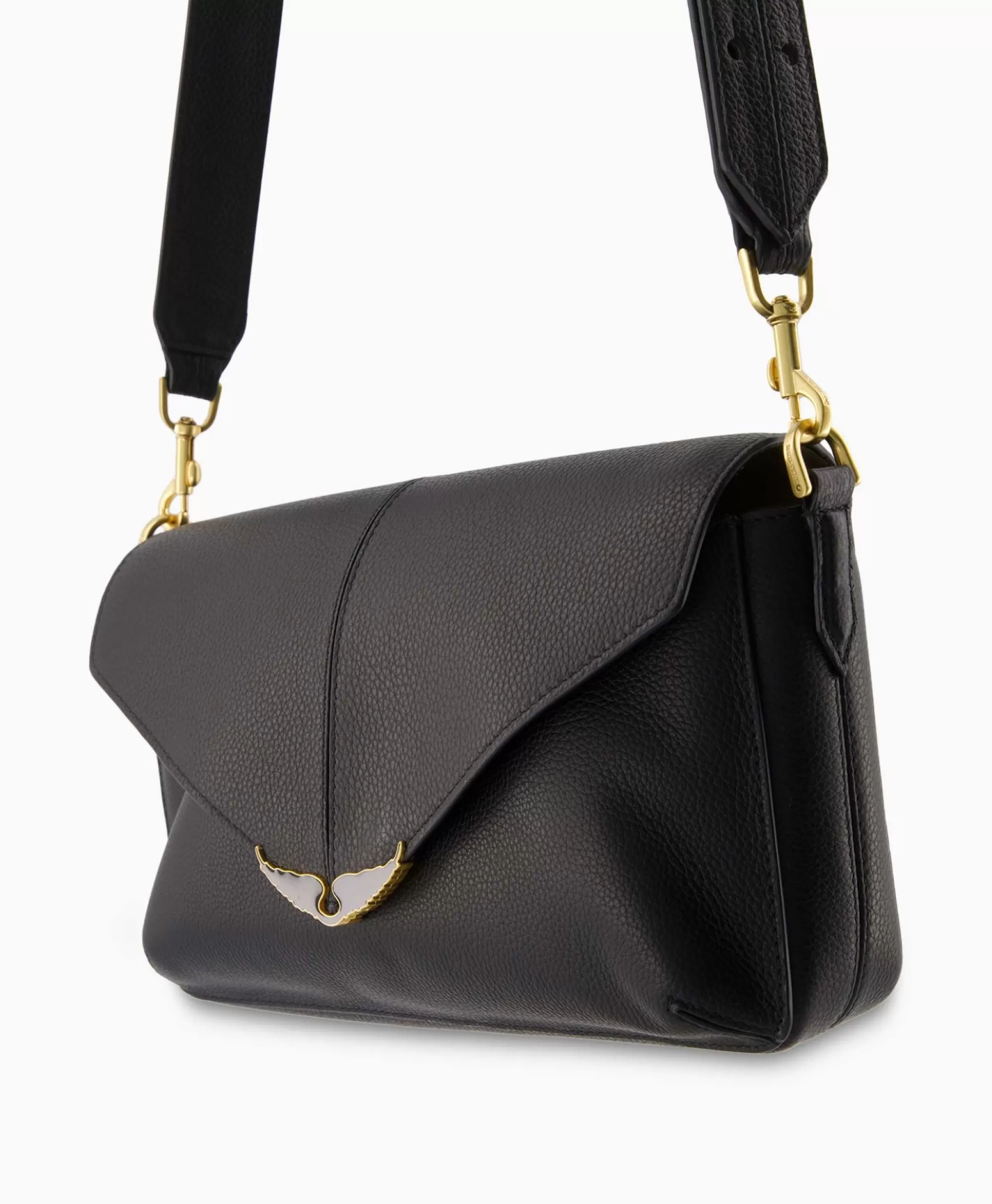 Tassen Zadig Voltaire Zadig Voltaire Crossbody Tas Borderline Daily Grained Leath Zwart Van Dijk Outlet
